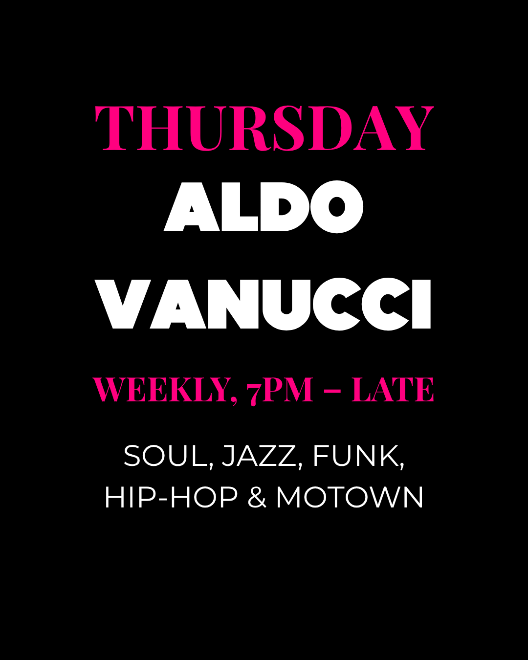 Thursday Aldo Vanucci event poster