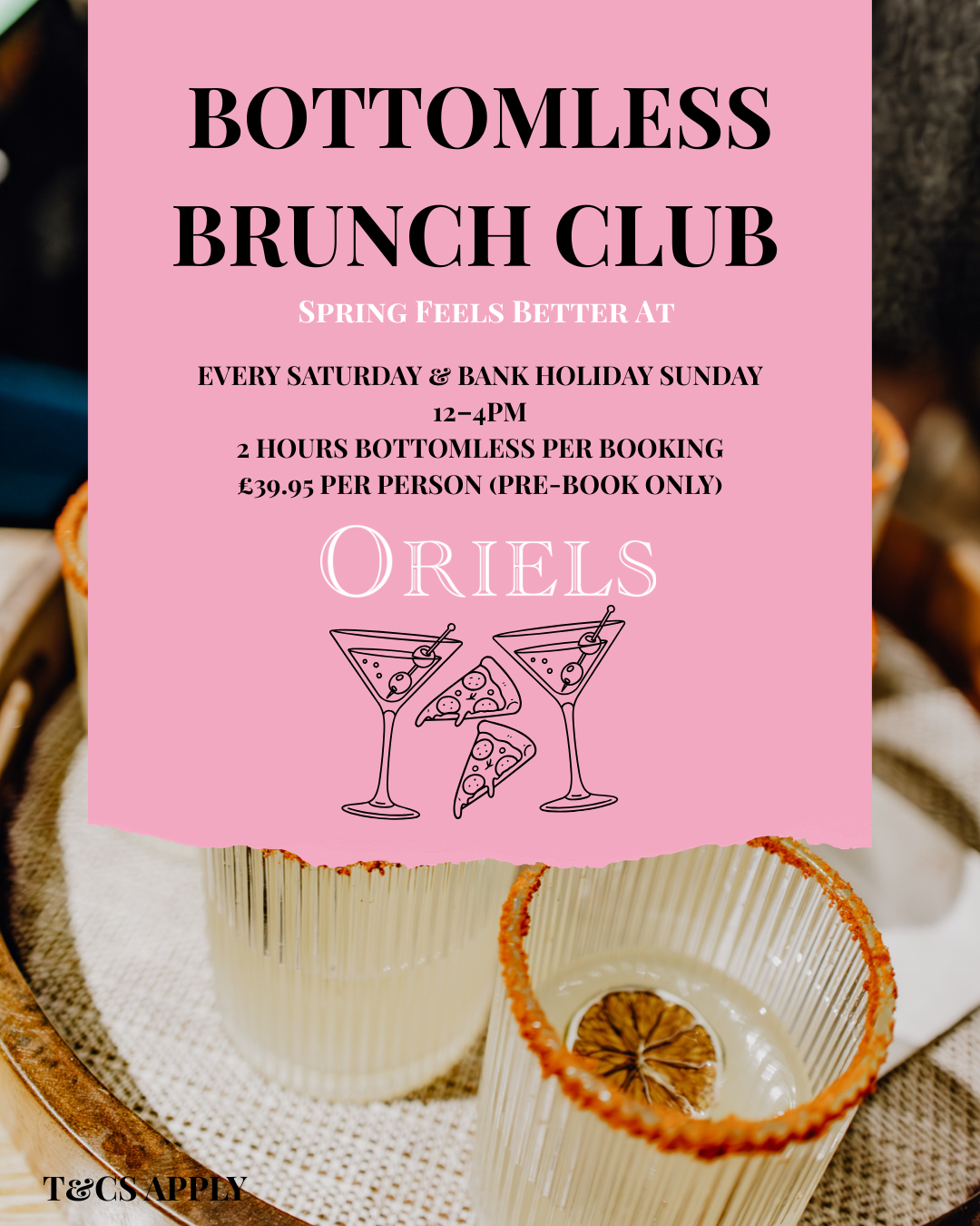 Bottomless Brunch Club at Oriels Exeter