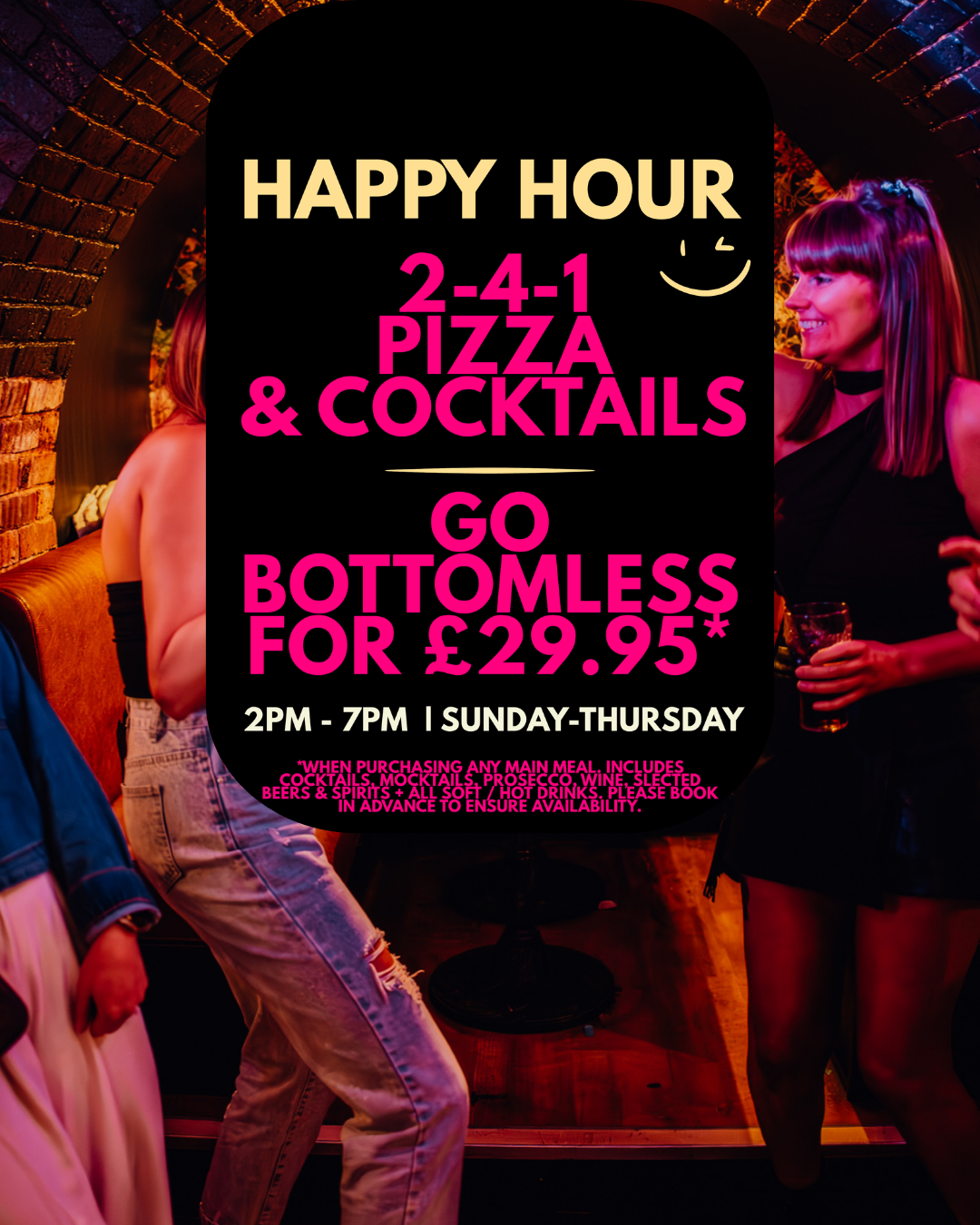 Happy Hour pizza and cocktails at Oriels Exeter