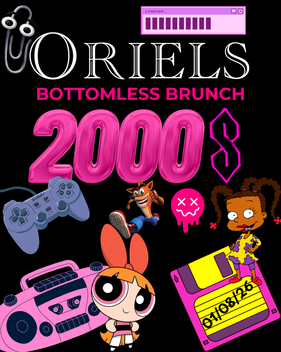 Bottomless Brunch poster for 1 August - 2000s