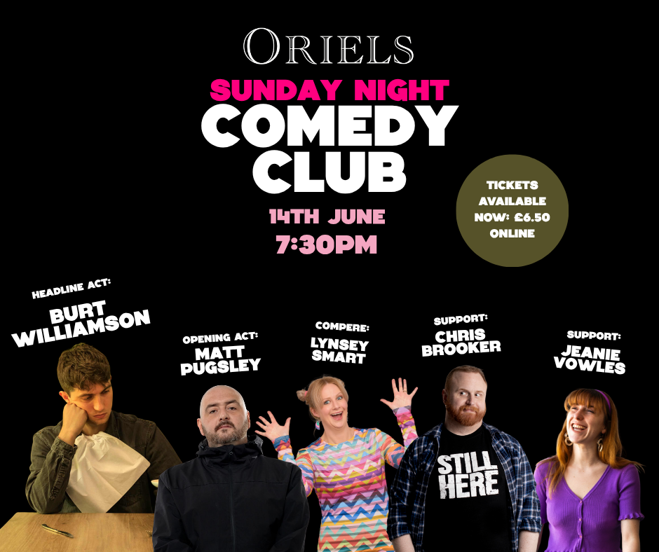 Sunday 14th June Comedy Club poster