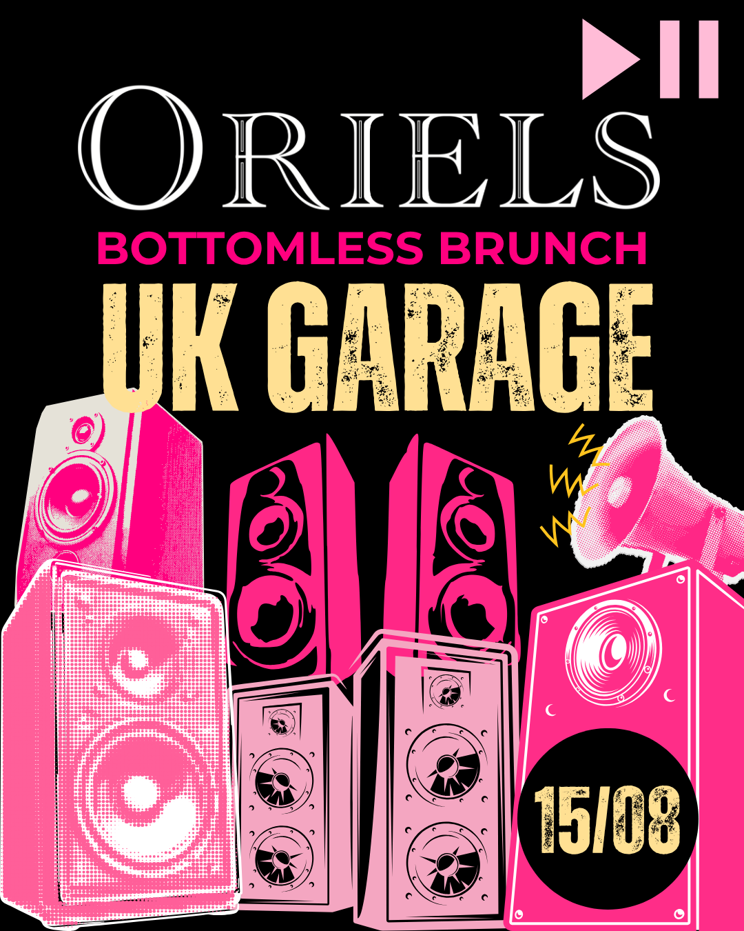 Bottomless Brunch poster for 15 August - UK Garage