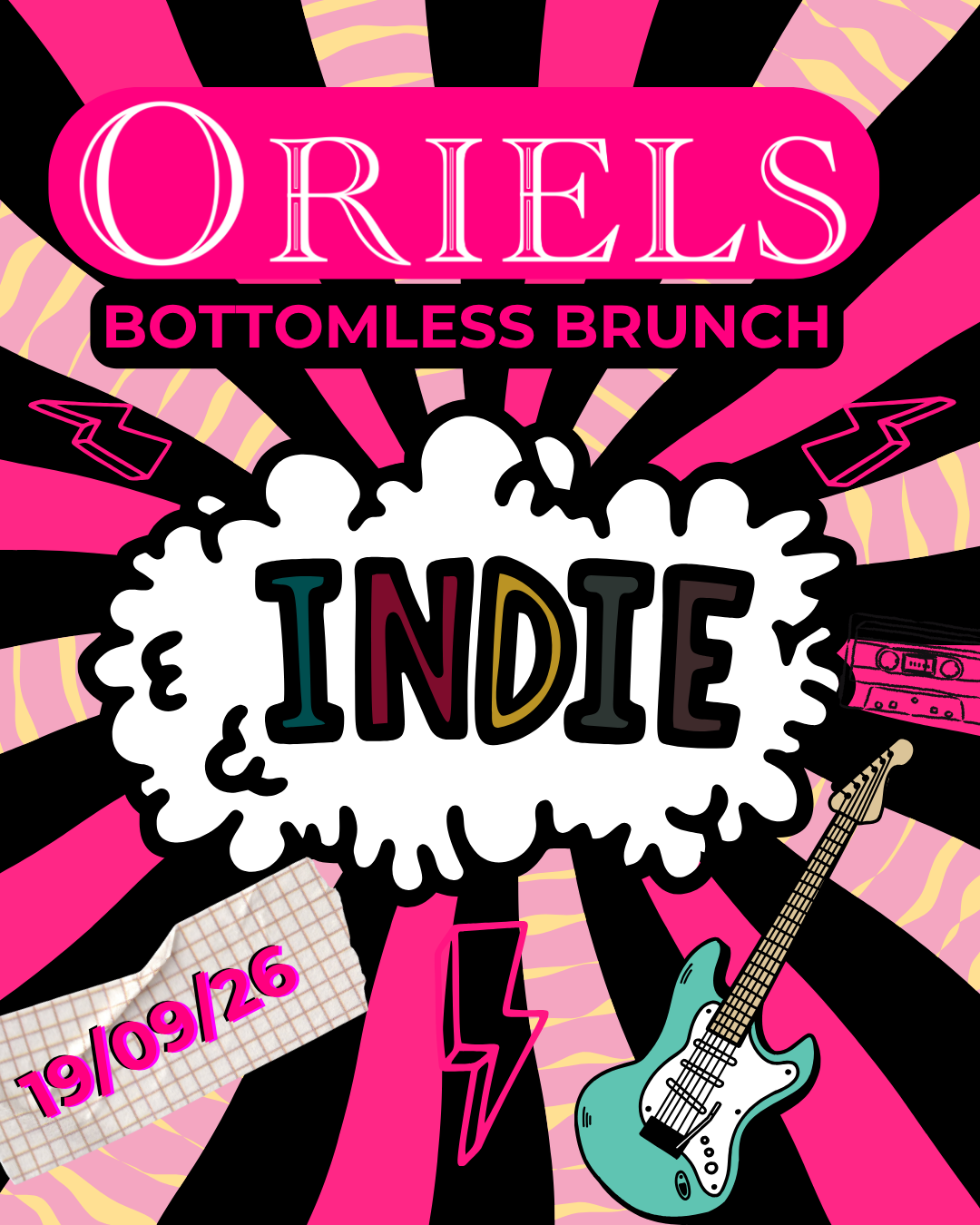 Bottomless Brunch poster for 19 September - Indie