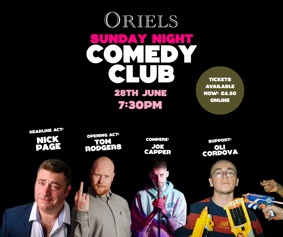 Sunday 28th June Comedy Club poster