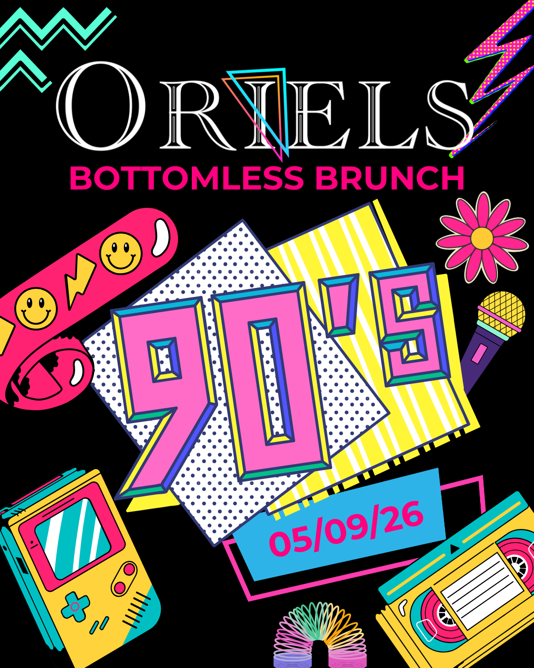 Bottomless Brunch poster for 5 September - 90s