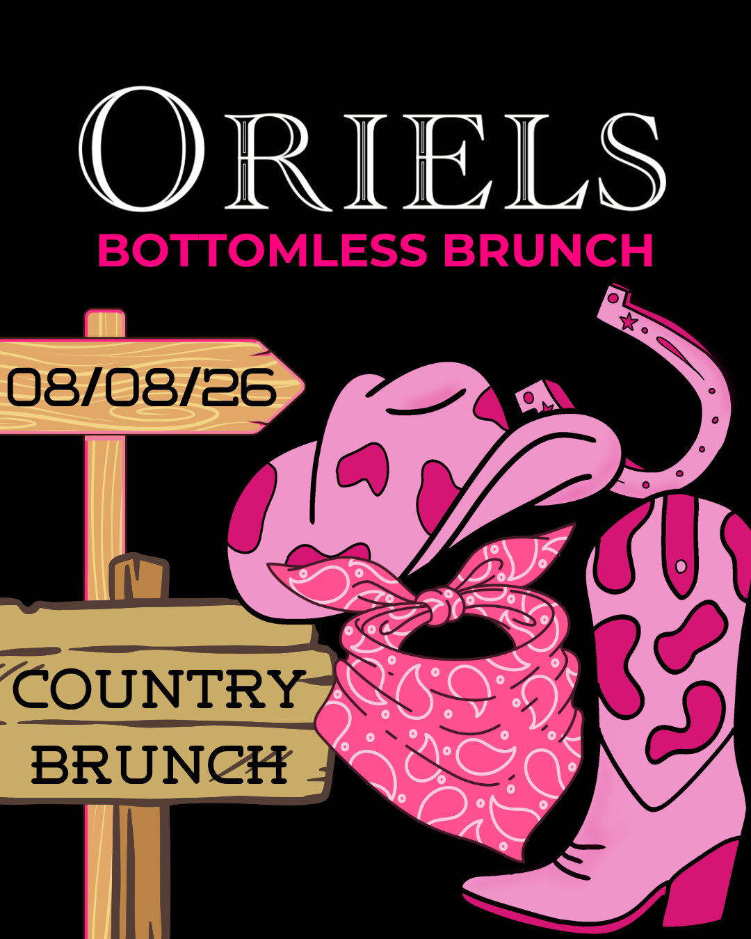 Bottomless Brunch poster for 8 August - Country Brunch