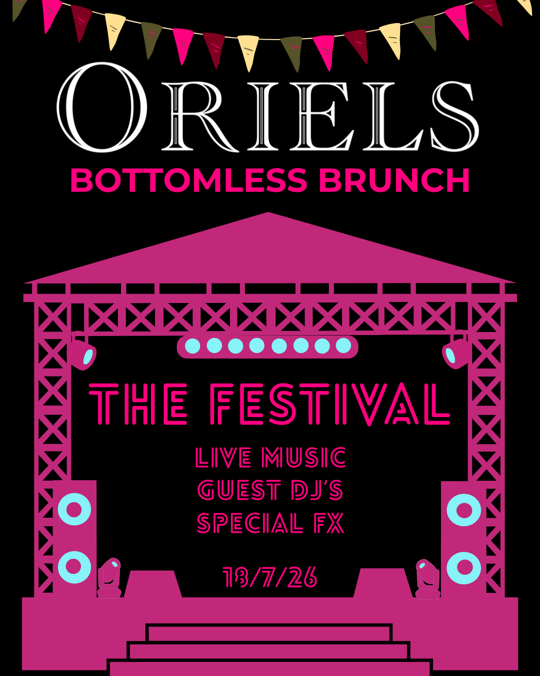 Bottomless Brunch poster for 18 July