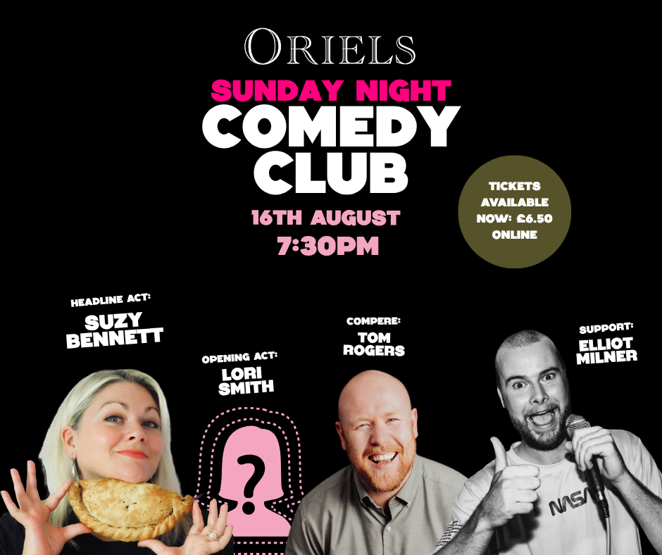 Sunday 16th August Comedy Club poster