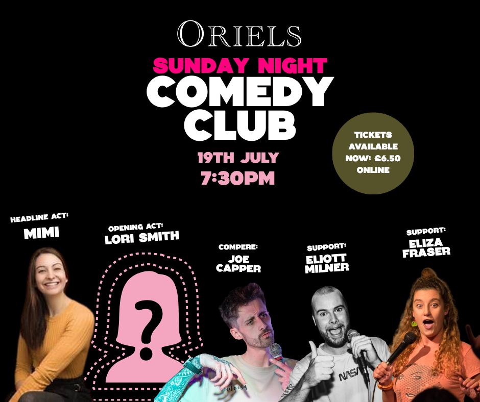 Sunday 19th July Comedy Club poster