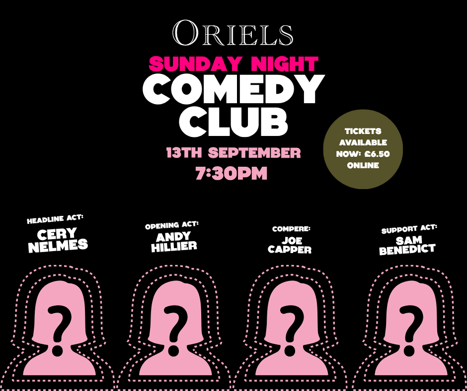 Sunday 13th September Comedy Club poster