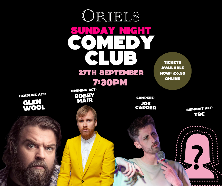Sunday 27th September Comedy Club poster