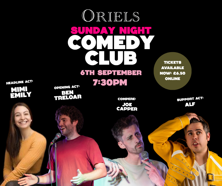 Sunday 6th September Comedy Club poster